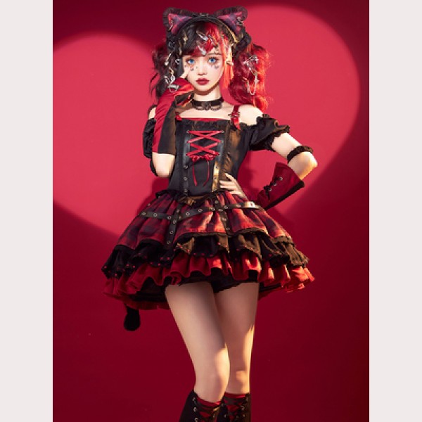 Shibuya Cat Y2K Style Punk Lolita Dress (UN241)